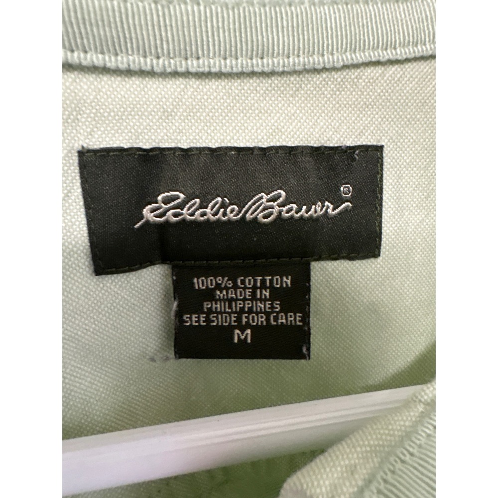 Eddie Bauer Women's Sage Green Button Up Shirt Coastal Preppy Old Money Neutral - Picture 5 of 6